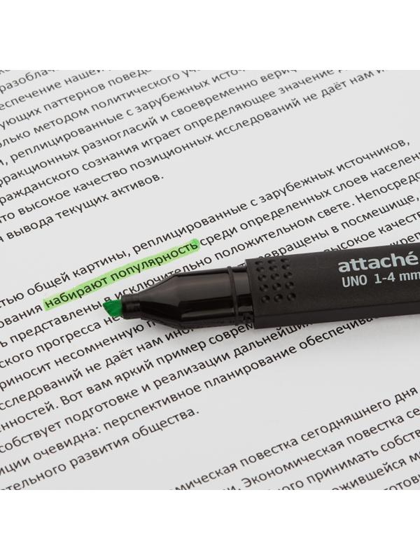 Маркер текстовыделитель Attache Economy Uno 1-4мм зеленый