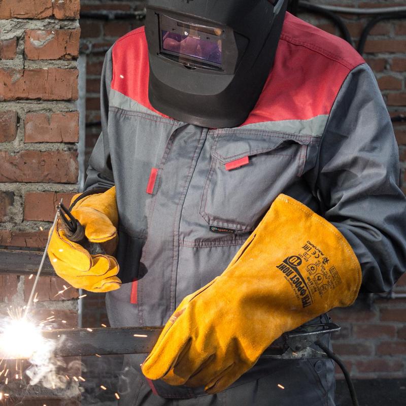 Краги сварщика спилковые Ампаро Трек-Фрост Лонг утепленные пятипалые (6750)