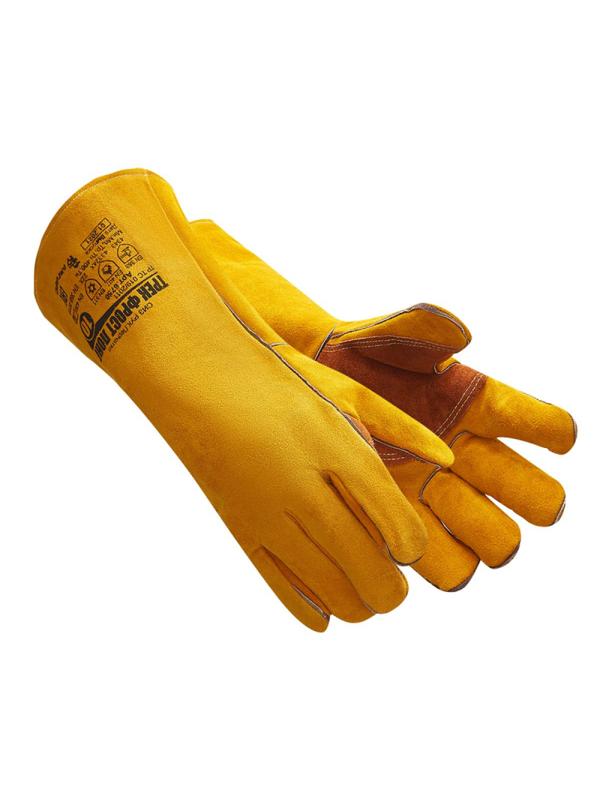 Краги сварщика спилковые Ампаро Трек-Фрост Лонг утепленные пятипалые (6750)