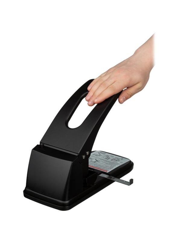 Дырокол Kw-Trio 938 до 100 листов металл черный на 2 отв.с линейкой