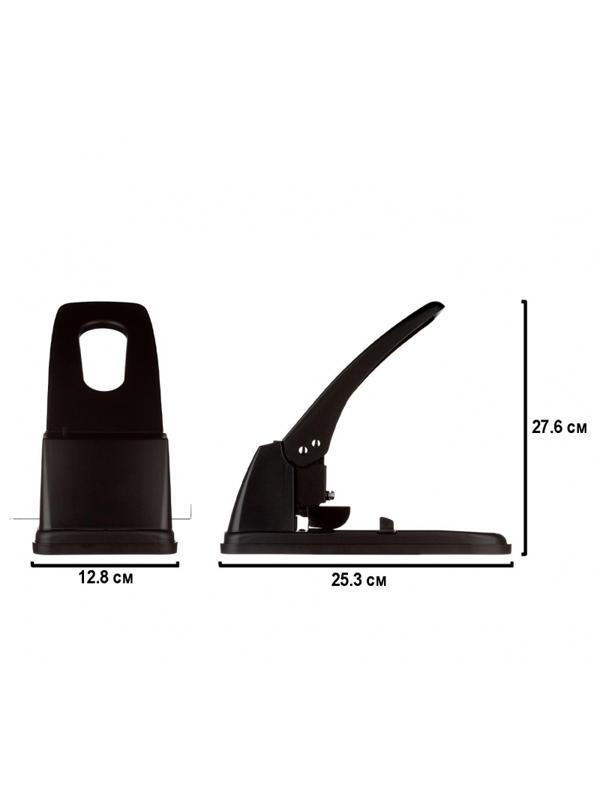 Дырокол Kw-Trio 938 до 100 листов металл черный на 2 отв.с линейкой