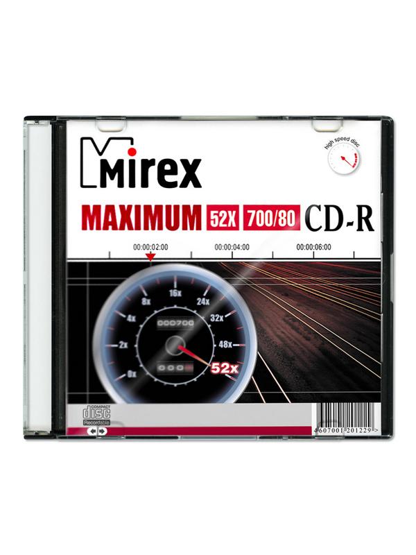 Носители информации CD-R, 52x, Mirex Maximum, Slim/1, UL120052A8S