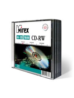 Носители информации CD-RW, 4x-12x, Mirex, Slim/5, UL121002A8F