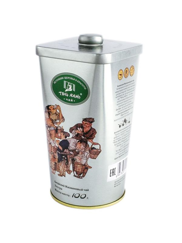 Чай зеленый ЖАСМИНОВЫЙ листовой ЭКСТРА, 100 г ж/б GJ02L100-2