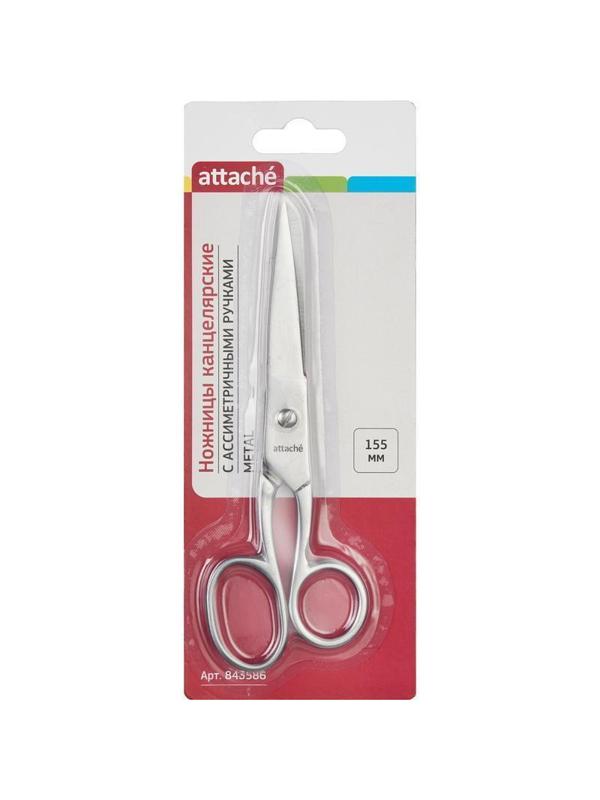 Ножницы Attache Metal 155 мм, ассиметричные ручки,цельнометаллические