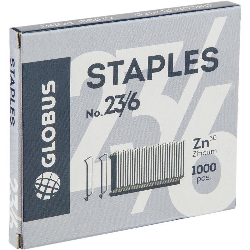Скобы для степлера №23/6 Глобус С23/6-1000,оцинкованные,1000 шт/уп