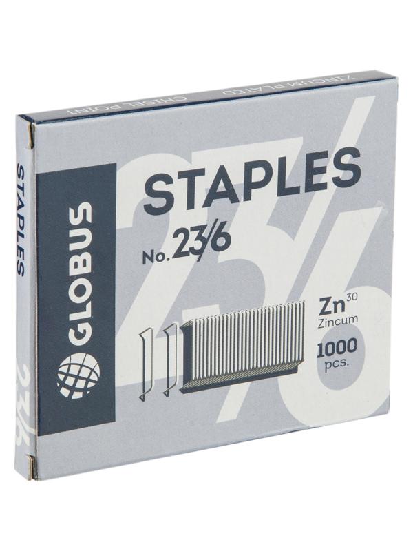 Скобы для степлера №23/6 Глобус С23/6-1000,оцинкованные,1000 шт/уп