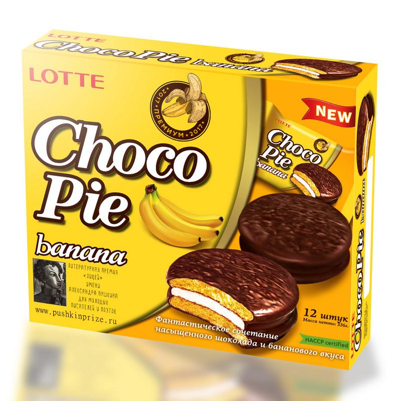 Пирожное Lotte ChocoPie банан, 336г