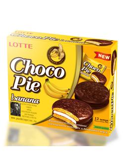 Пирожное Lotte ChocoPie банан, 336г