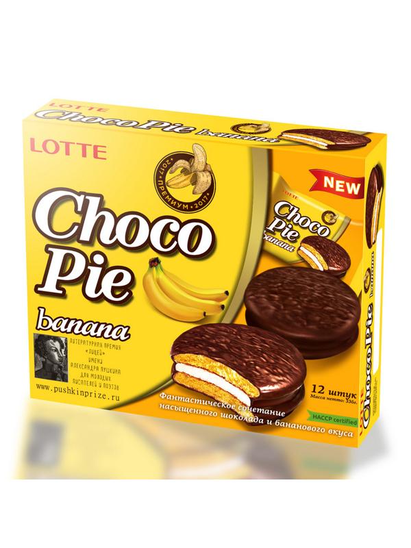 Пирожное Lotte ChocoPie банан, 336г
