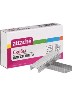 Скобы для степлера №24/6 Attache никелированные (2-30 листов), 1000 шт./уп