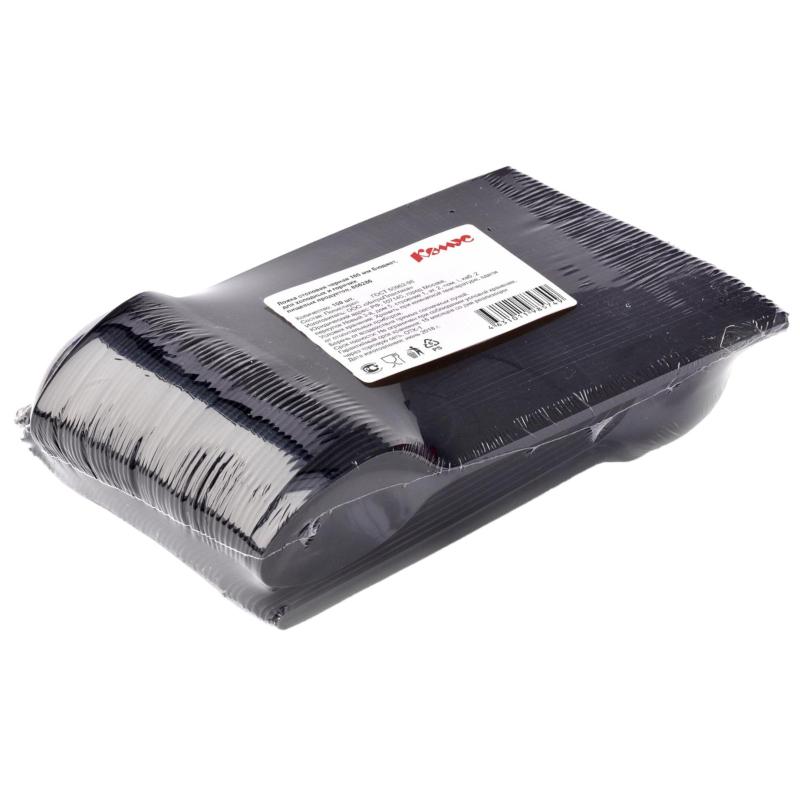 Ложка одноразовая столовая  165мм, черная, бюджет, КОМУС ПС 100шт/уп