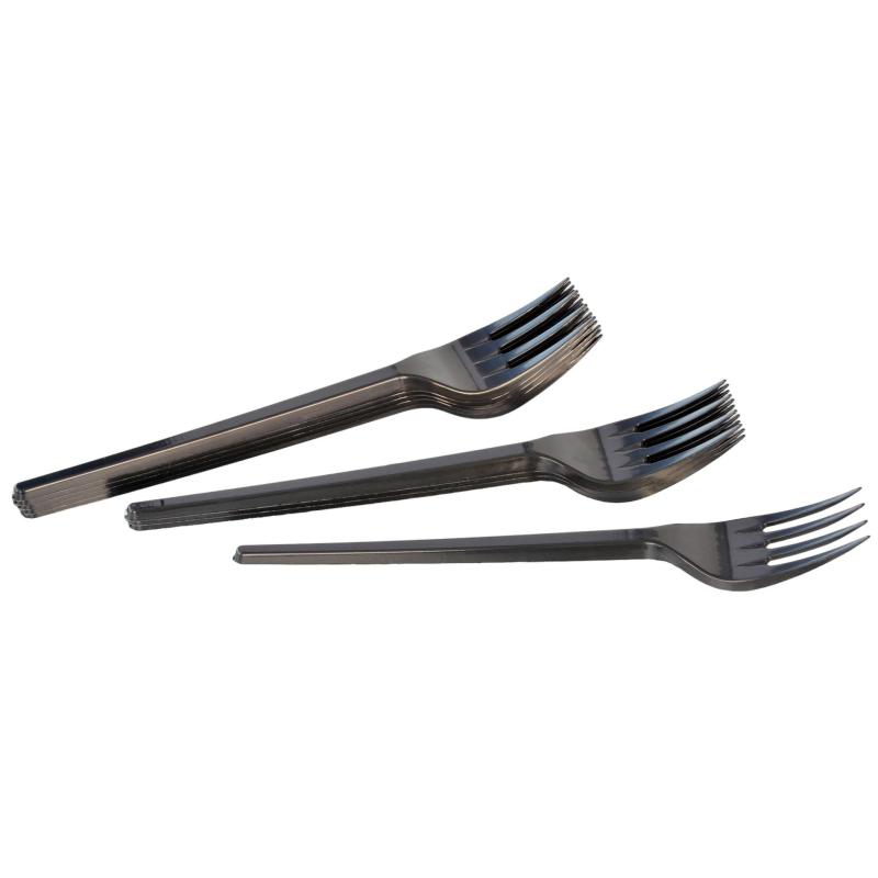 Вилка одноразовая 165мм, черная, бюджет, КОМУС ПС 100шт/уп