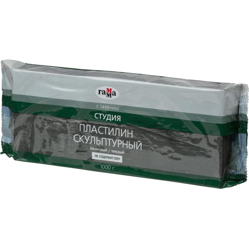 Пластилин скульптурный Гамма Студия оливковый, твердый, 1 кг.