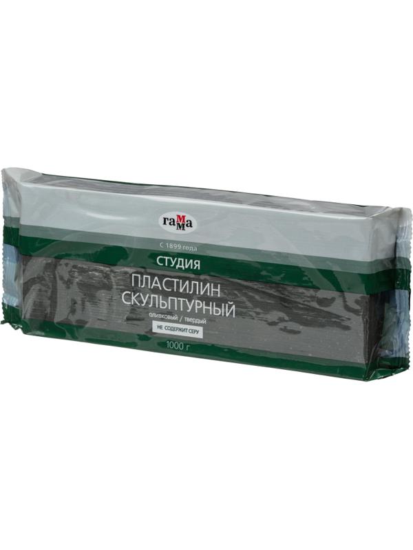 Пластилин скульптурный Гамма Студия оливковый, твердый, 1 кг.