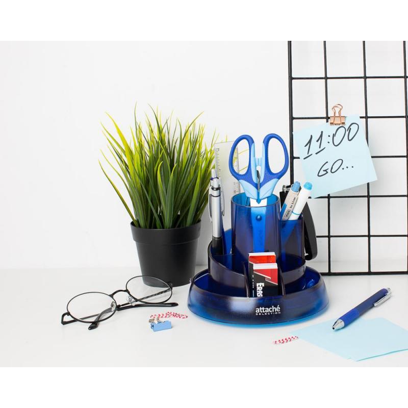 Набор настольный Attache Selection 10 предметов прозрачный синий S-908