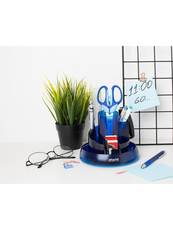 Набор настольный Attache Selection 10 предметов прозрачный синий S-908