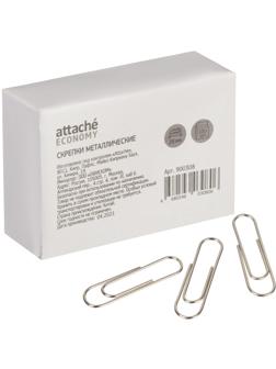 Скрепки Attache Economy никелированные, 28 мм, негофрированные, 100 шт/уп
