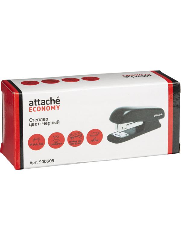 Степлер Attache Economy до 20 листов, на 24/6, 26/6 пластик, чёрный