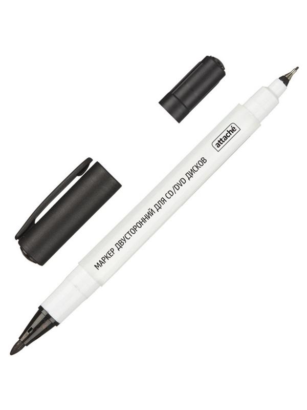 Маркер для CD Attache двусторонний черный 0,5/1,2 мм