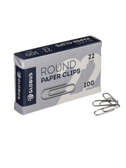 Скрепки Глобус С22-100 металл,без покрытия,22 мм,негофрированные,100 шт/уп