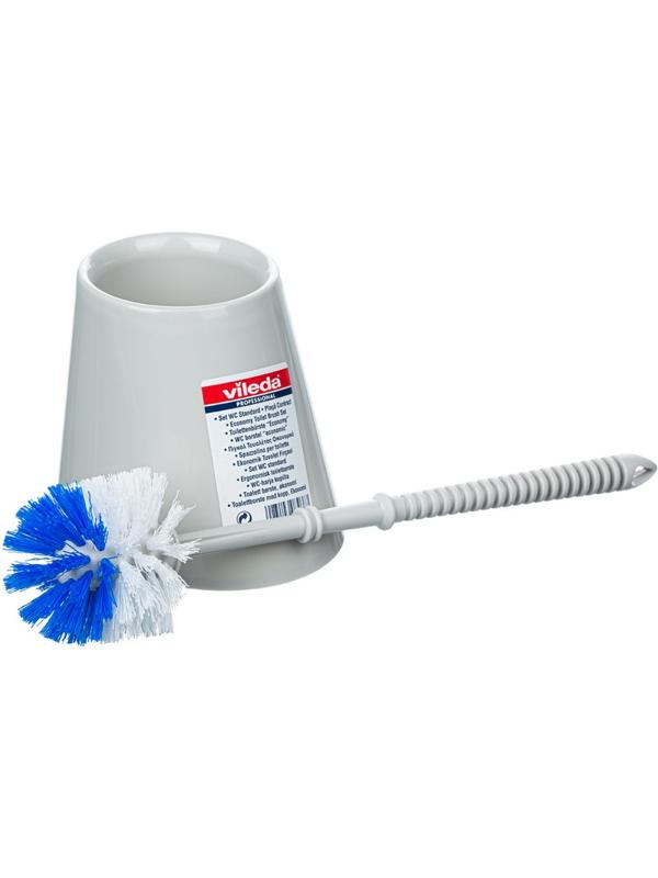 Ершик для унитаза с подставкой серый Vileda 100837