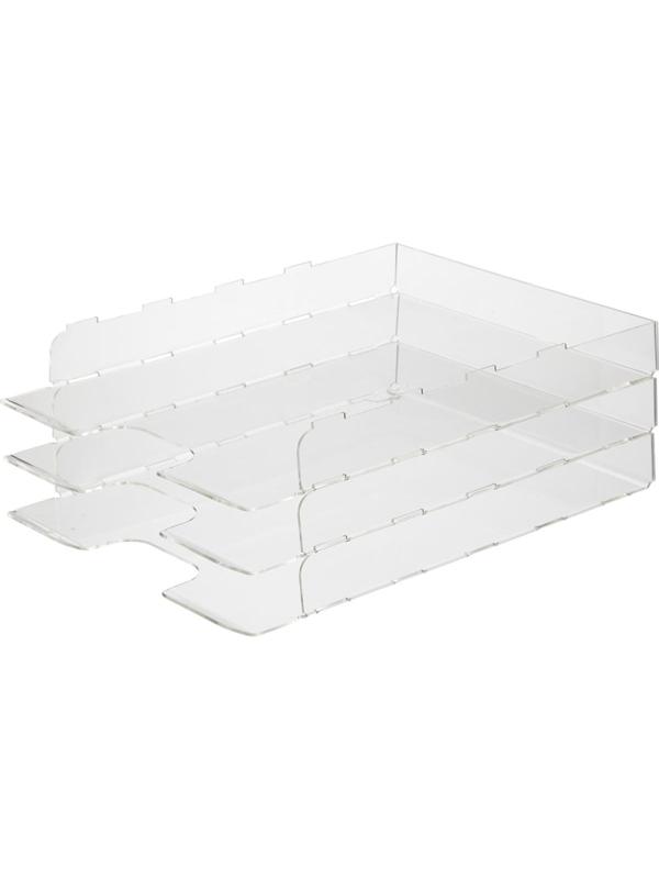 Лоток горизонтальный А3, акрил, прозрачный 55х300х420