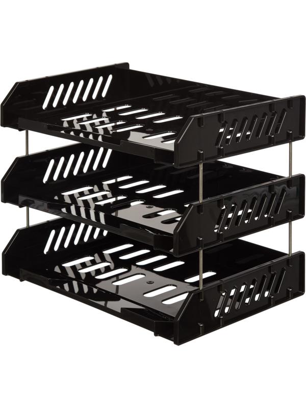 Набор лотков СИТИ из 3-х горизонтальных лотков чер