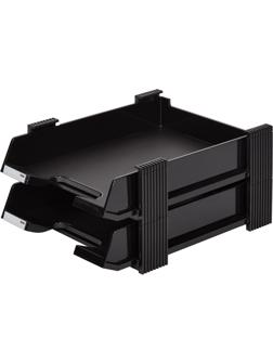 Лоток горизонтальный 2-х уровневый Han DUETT, черный НА10320/13