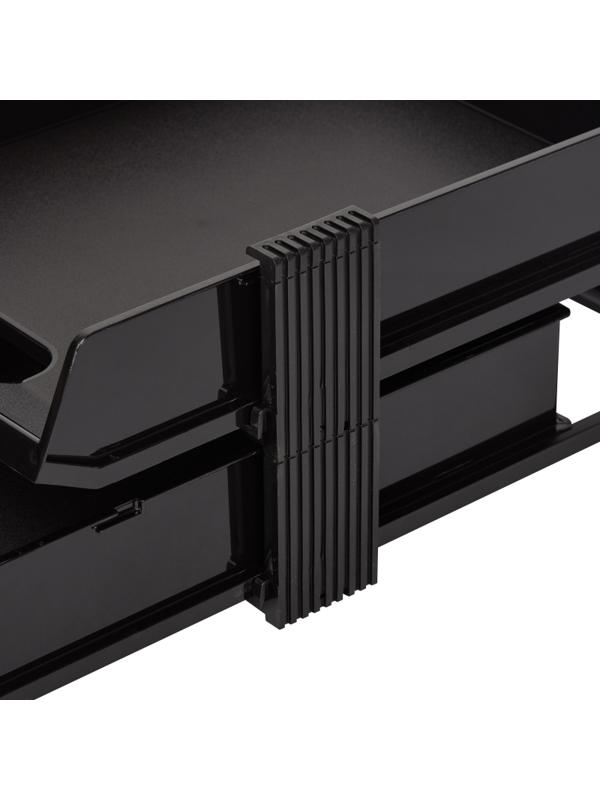 Лоток горизонтальный 2-х уровневый Han DUETT, черный НА10320/13