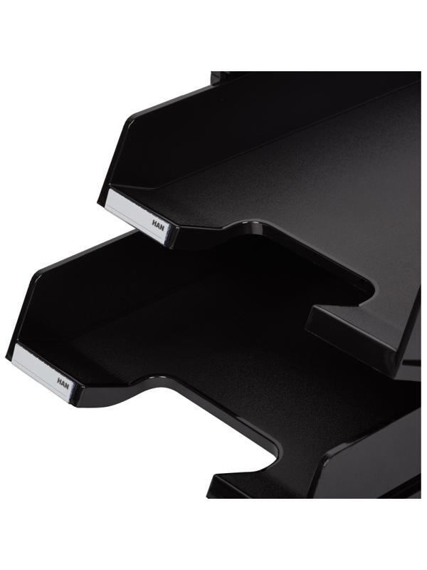 Лоток горизонтальный 2-х уровневый Han DUETT, черный НА10320/13