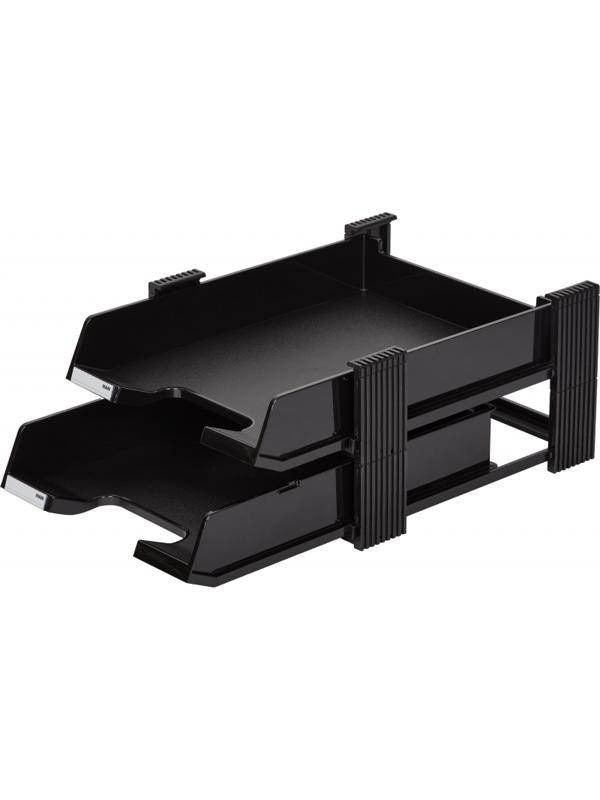 Лоток горизонтальный 2-х уровневый Han DUETT, черный НА10320/13