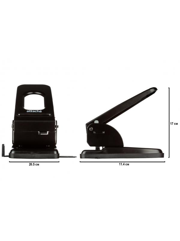 Дырокол Attache Economy до 60листов, с линейкой, цвет черный