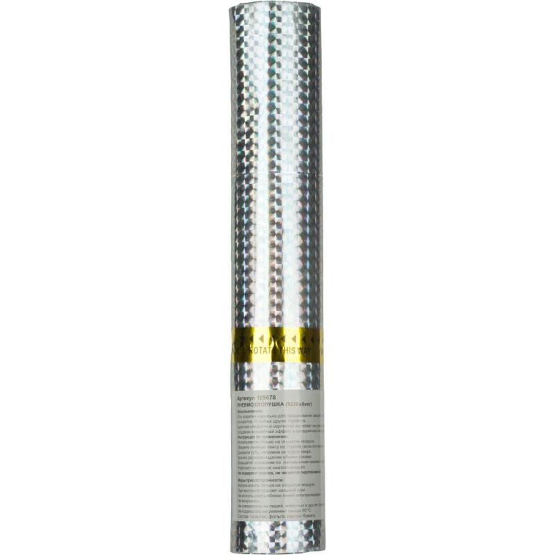 Пневмохлопушка в пластиковой 30см тубе Серебряное конфетти 109878