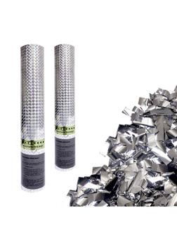 Пневмохлопушка в пластиковой 30см тубе Серебряное конфетти 109878