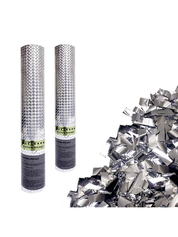 Пневмохлопушка в пластиковой 30см тубе Серебряное конфетти 109878