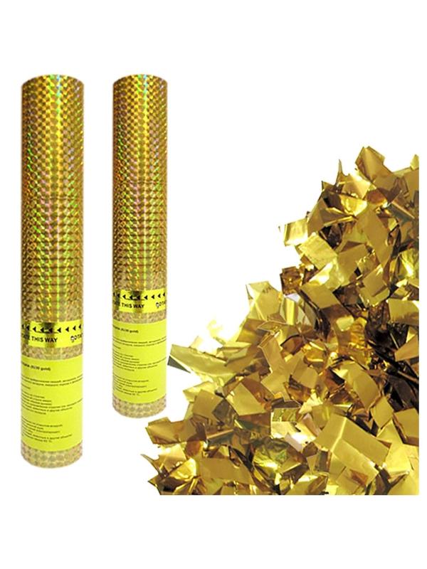 Пневмохлопушка в пластиковой 30см тубе Золотое конфетти 109881