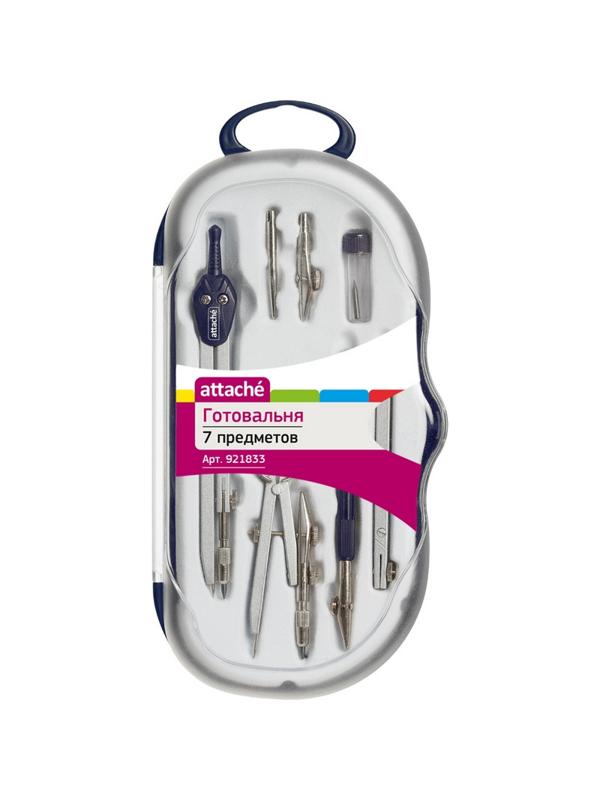 Готовальня Attache, 7 предметов, пласт.пенал