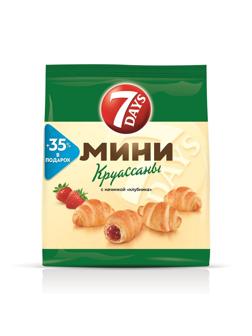 Круасcаны 7 Days мини c начинкой Клубника, 300г