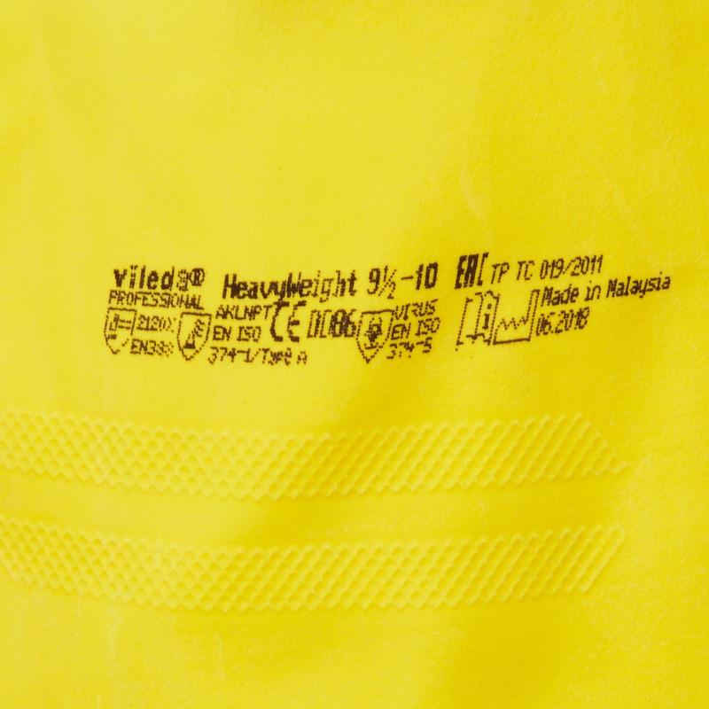 Перчатки резиновые Vileda Profes латекс/неопр хлопк.напыл зел/жел XL 120270