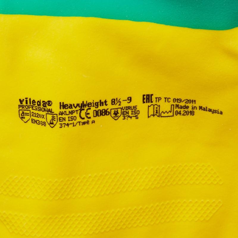 Перчатки резиновые Vileda Profes латекс/неопр хлопк.напыл L,1 пара