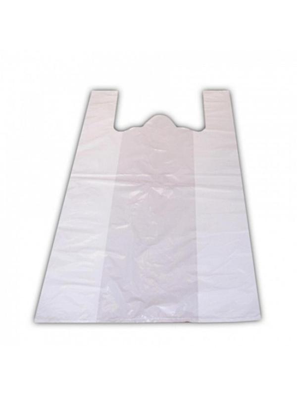 Пакет-майка ПНД 30+18х55., 15мкм ,100шт./уп. белый