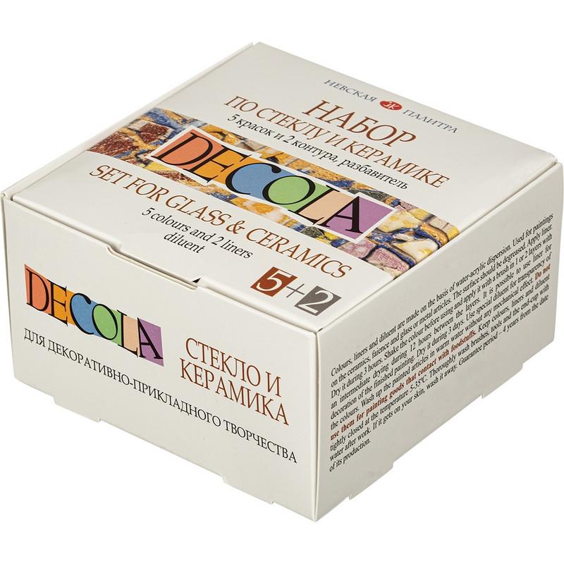 Набор по стеклу и керамике Decola:акрил.5х20мл.,контур.2х18мл,разбав.,14905