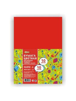 Бумага цветная №1School 10л.10цв.А4 мелован(золото+сереб) Отличник