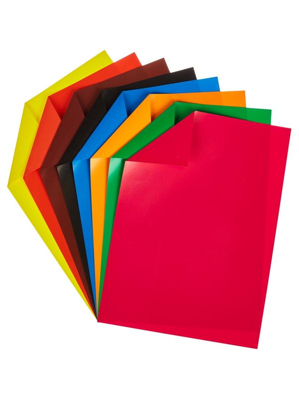 Бумага цветная №1School 8л.8цв.А4 мелован двусторон Отличник