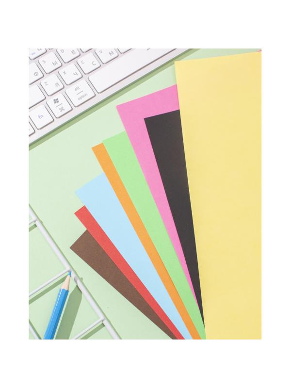 Бумага цветная №1School 8л.8цв.А4 офсет двусторон Отличник