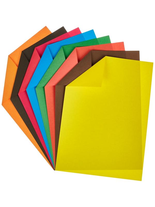 Бумага цветная №1School 8л.8цв.А4 офсет двусторон Отличник