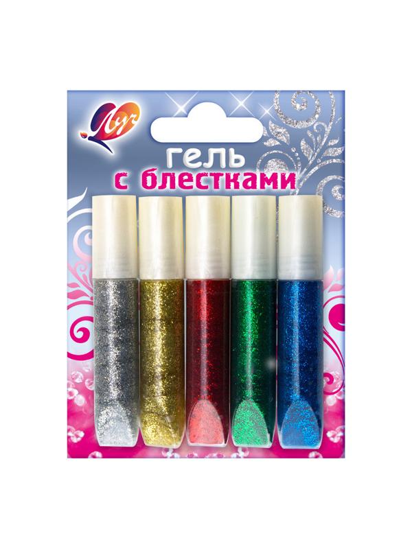 Набор для творчества гель с блёстками БЛЕСК 5цв.,12С 761-08