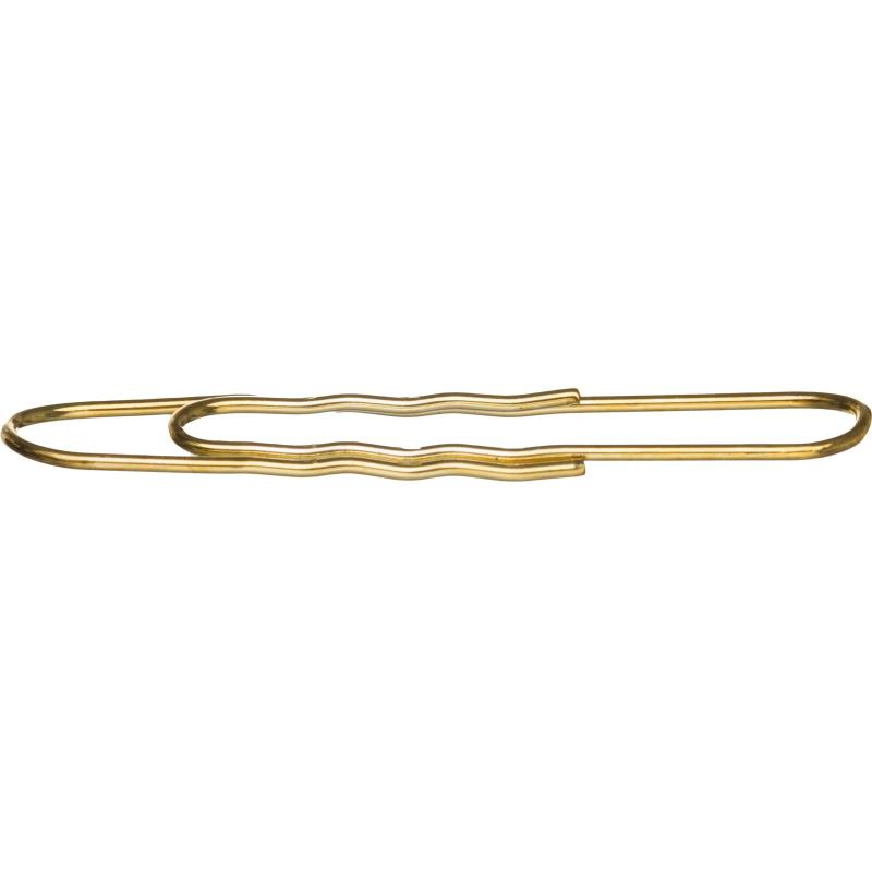 Скрепки Attache омедненные, 50 мм, гофрированные, золотистые, 30 шт/уп