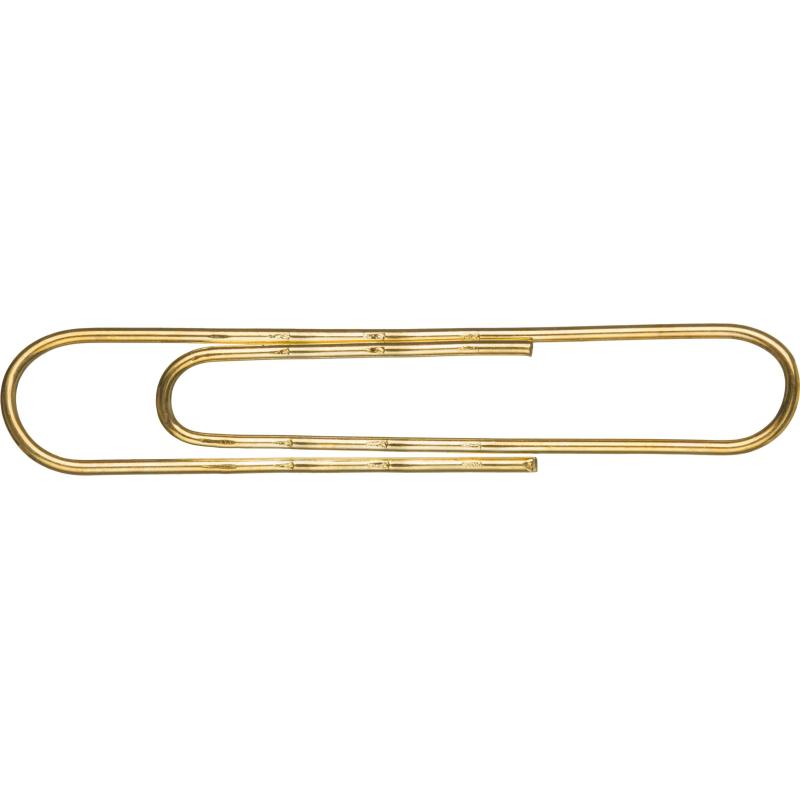 Скрепки Attache омедненные, 50 мм, гофрированные, золотистые, 30 шт/уп